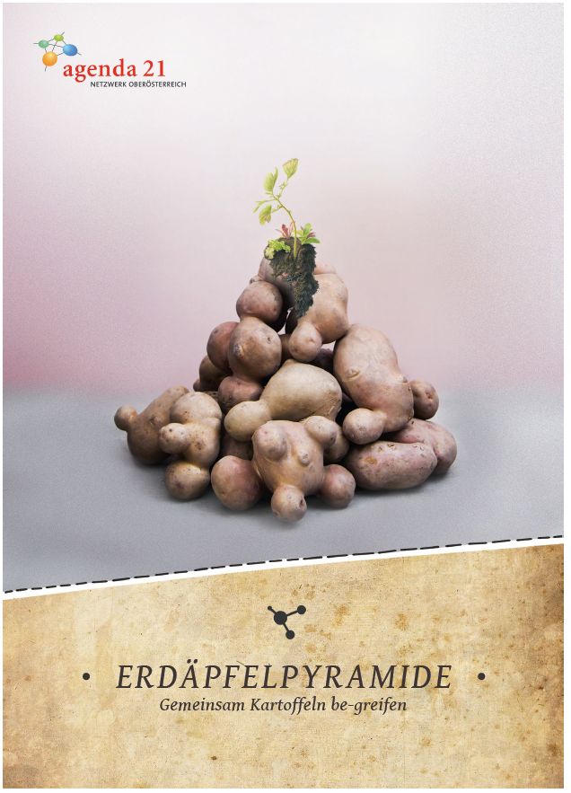 Dekorative Darstellung von Kartoffeln